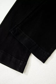 2-button High Waist Flared Jeans, front view