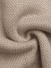 Khaki acrylic knit jumper with a textured stitch detail.