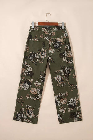 Vintage Floral Print High Waist Wide Leg Jeans, view 11