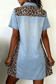 Leopard Print Accent Polo Dress
