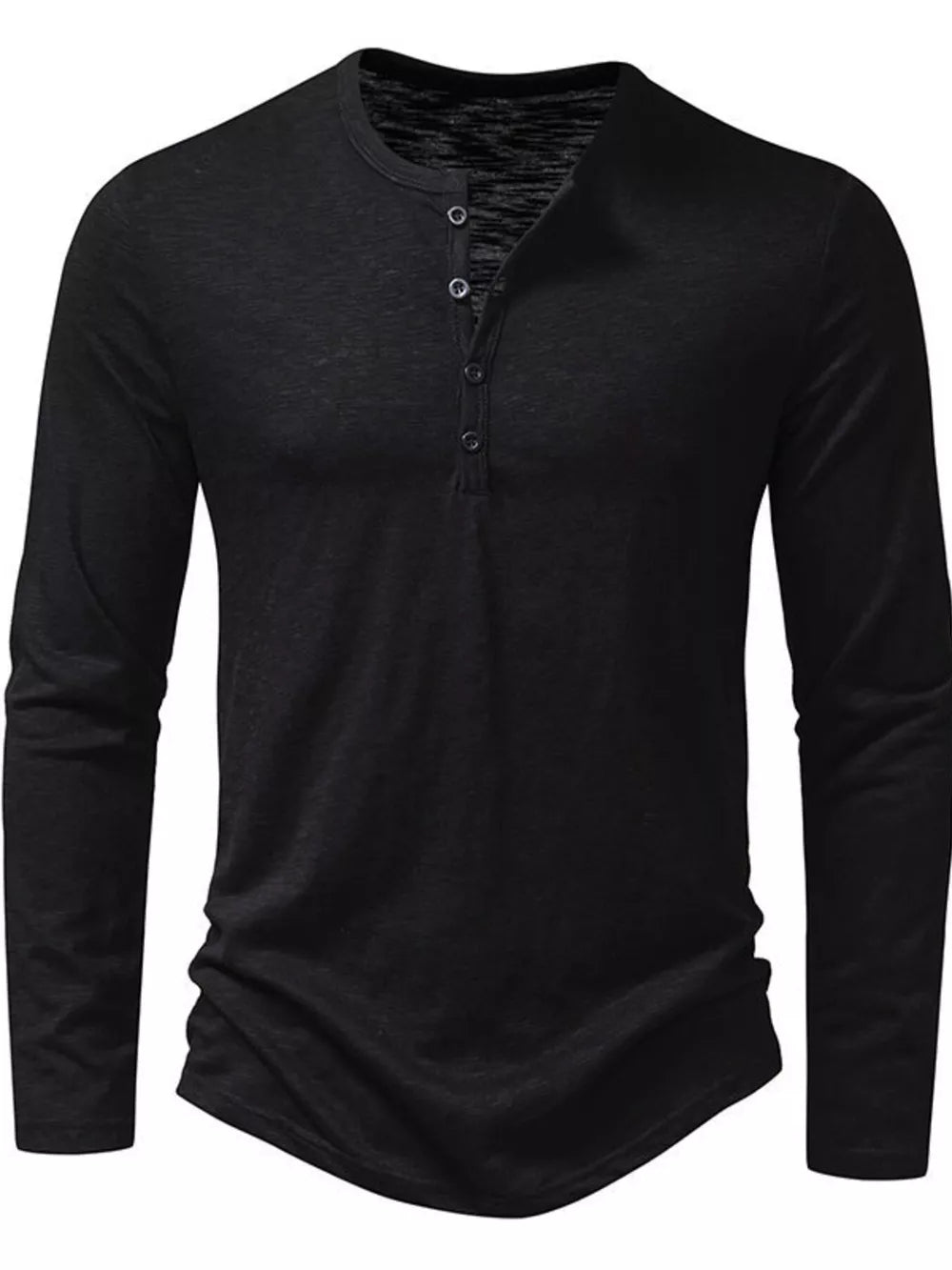 Men's Long Sleeve Henley T-shirt, side view