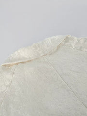 Jacquard Bomber Jacket With Drawstring Waist in Apricot, view 13