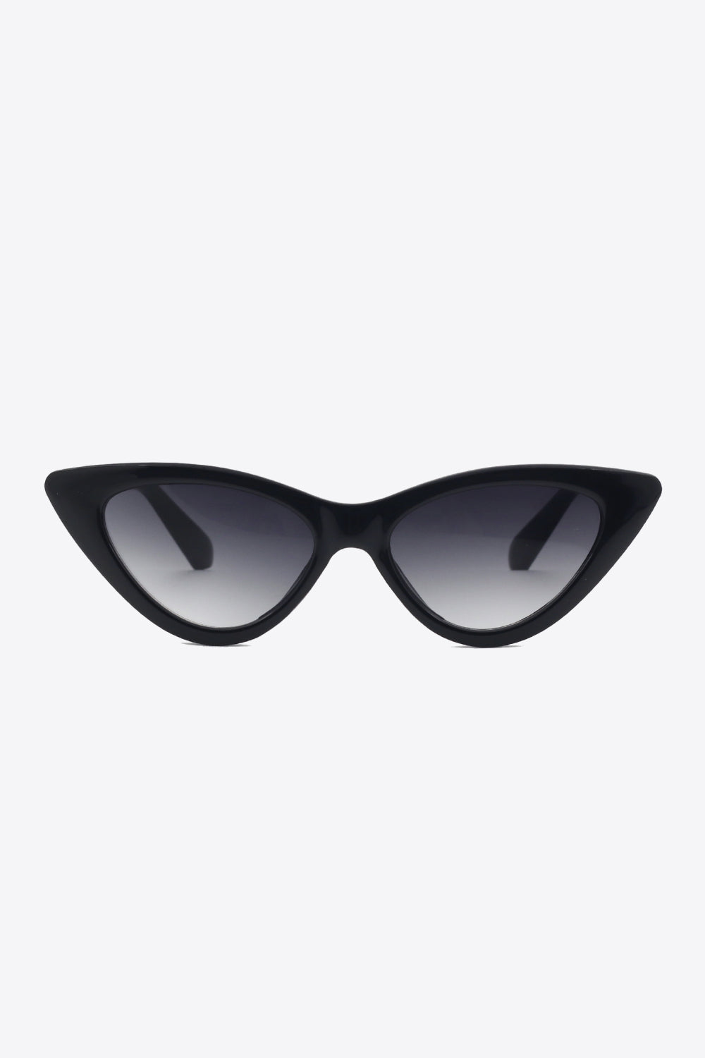 Black chainlink cat-eye sunglasses with gradient lenses