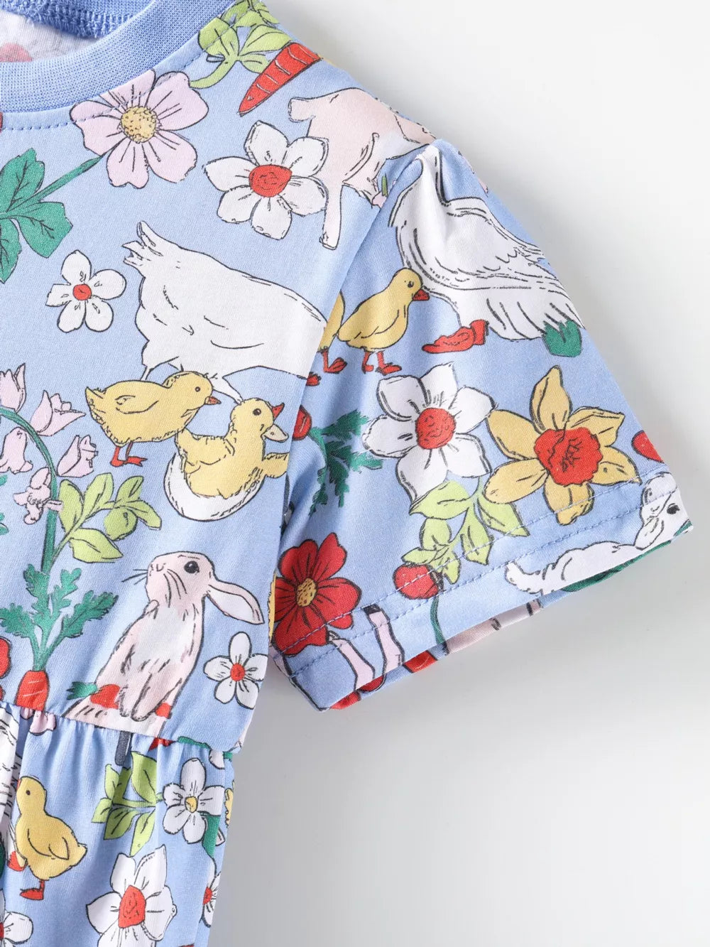 Children's Farm Animal Print Dress, model styling view