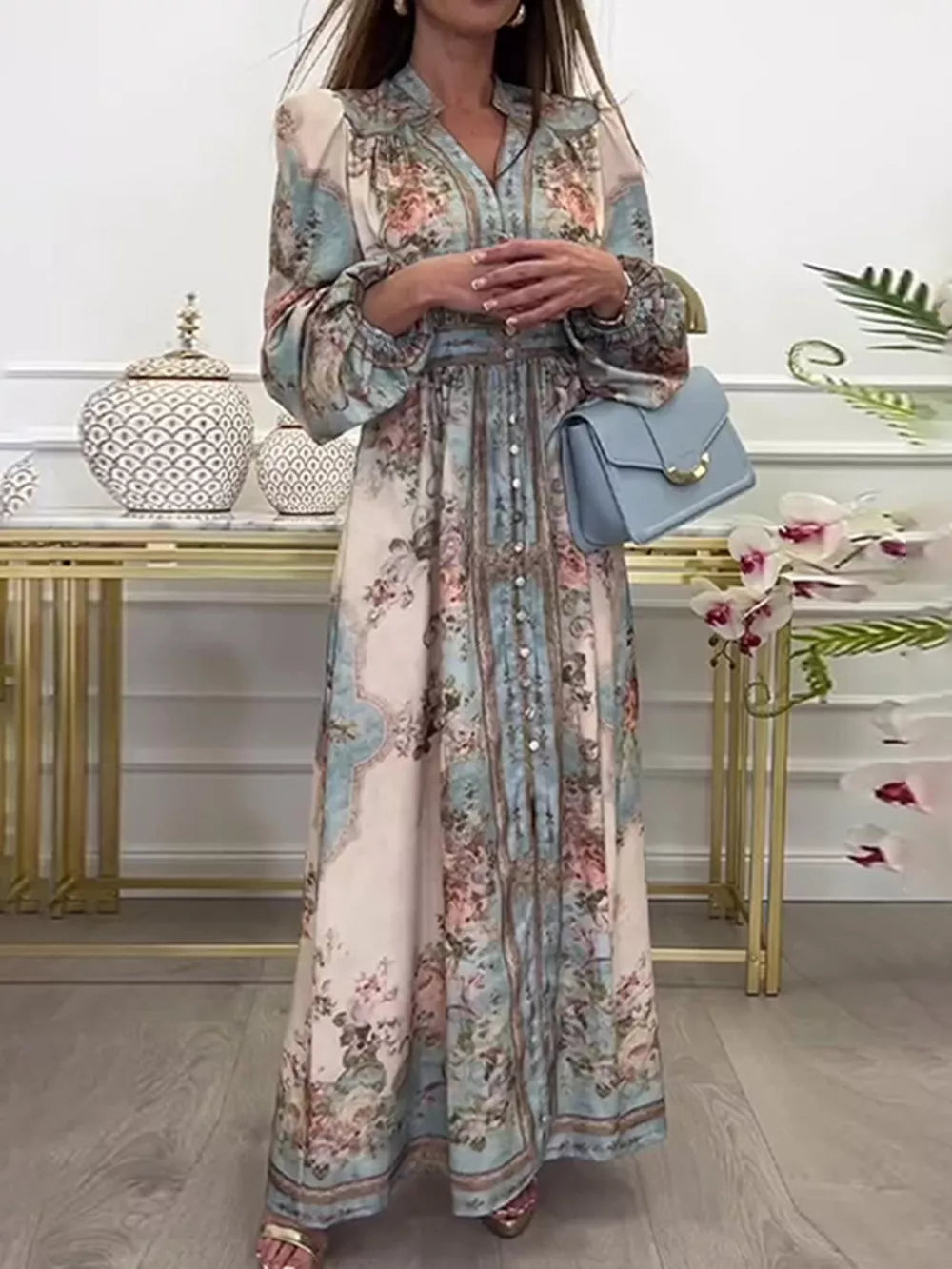 100% polyester Care instructions: Machine wash cold maxi dress in cream with A-line silhouette
