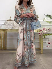 100% polyester Care instructions: Machine wash cold maxi dress in cream with A-line silhouette