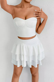 Chic Ruffled Tiered Two-piece Set
