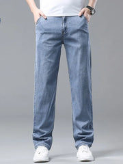 Relaxed fit light blue washed sweatpants with a comfortable casual style.