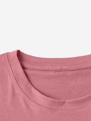 Archival Graphic Crewneck Tee in blush pink, showing neckline detail.