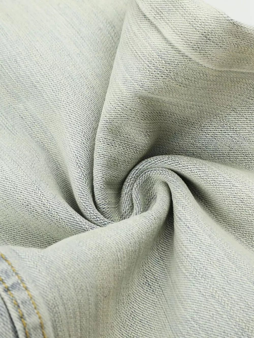 Men S Washed Wide Leg Jeans in Blue, fabric detail
