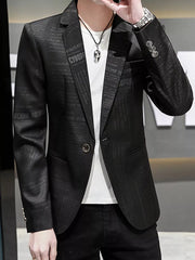 Distinctive Newspaper Print Men's Blazer