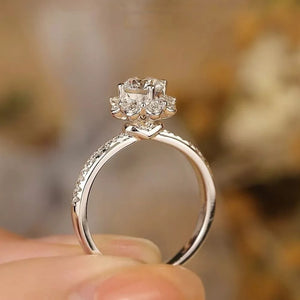 1 Carat 925 Sterling Silver Moissanite Ring, side view