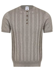 Men's Cable Knit Short Sleeve Top, editorial view