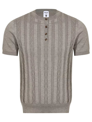 Men's Cable Knit Short Sleeve Top, editorial view