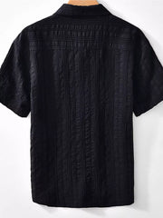 Men's Plus Size Button Up Short Sleeve Shirt, close-up detail