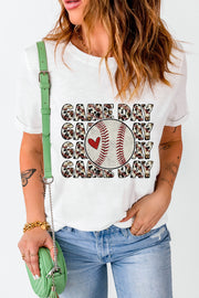 White baseball graphic tee with "Game Day" text and a baseball with a heart.