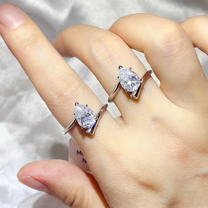 0.3 Carat Solitaire Moissanite Wrap Sterling Silver Ring, model styling view
