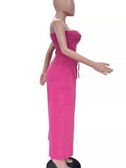 Effortless Drawstring Wide-leg Romper