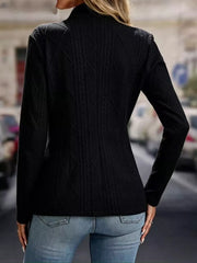 Textured Open Front Blazer in White, fit detail