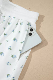 Floral Print Two-piece Set With Zipper
