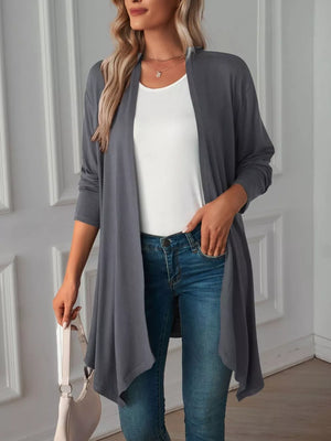 Black cardigan with stretch and long sleeve