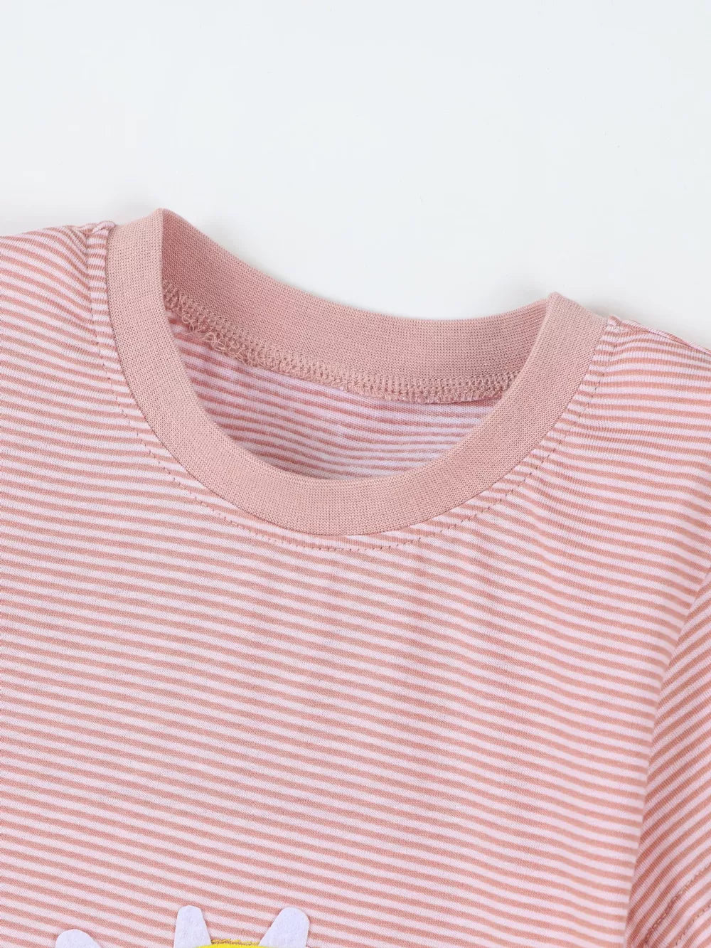 Children's Striped Dinosaur Short Sleeve Tee, close-up detail