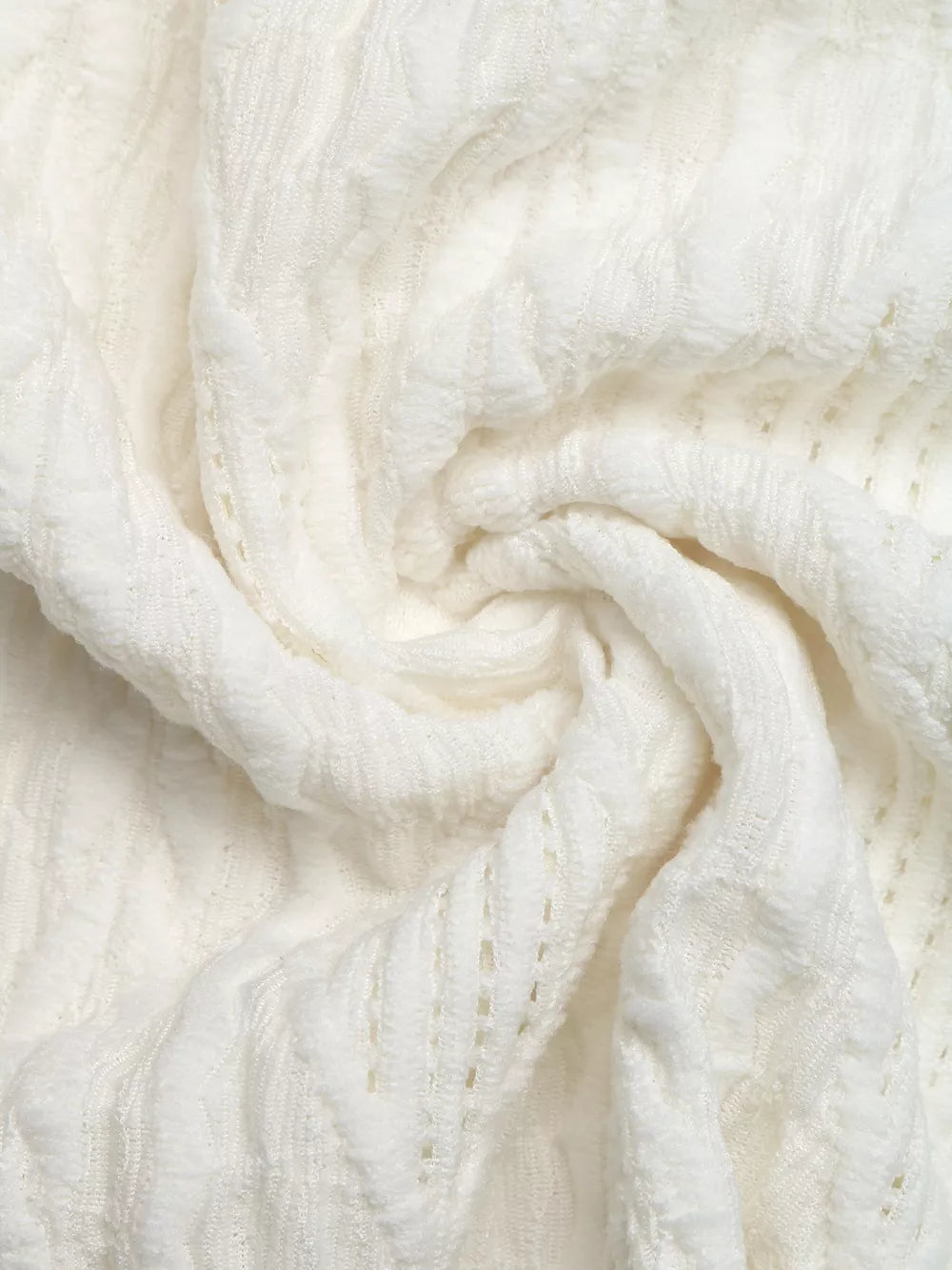 Diamond knit maternity t-shirt in white with a textured fabric detail.