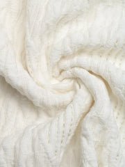 Diamond knit maternity t-shirt in white with a textured fabric detail.
