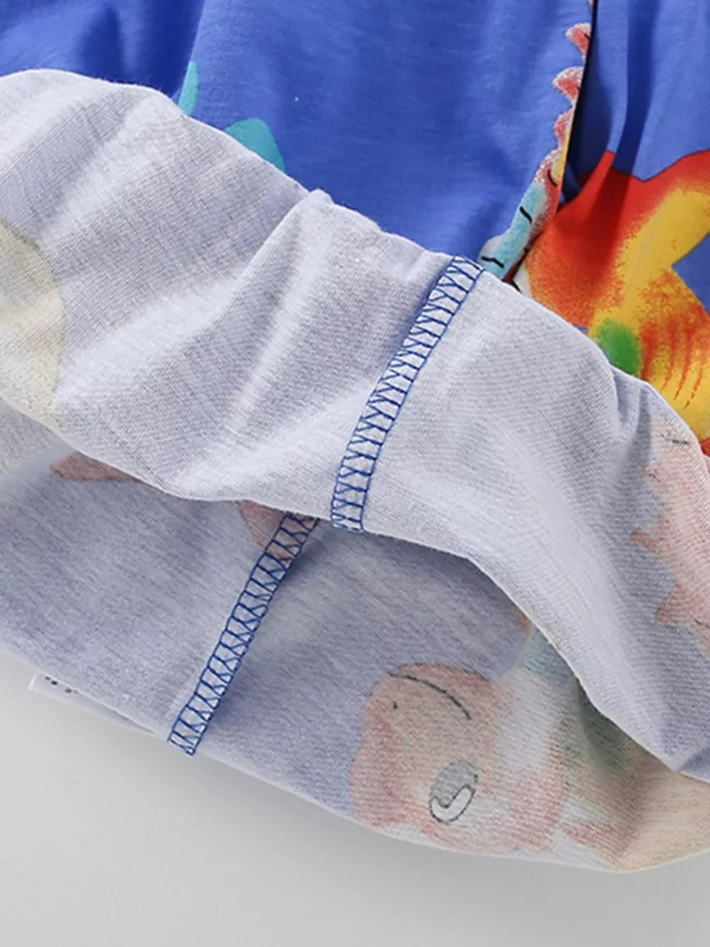 Toddler cotton blend underwear with whimsical ocean creature print and blue stitching detail.