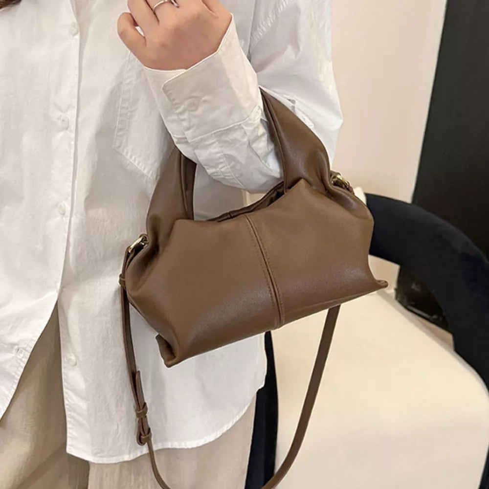 Adjustable Strap Crossbody Bag in Brown, side view