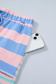 Playful Striped Two-piece Short Set