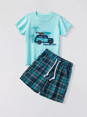 Adventure-ready Graphic Tee And Shorts Set