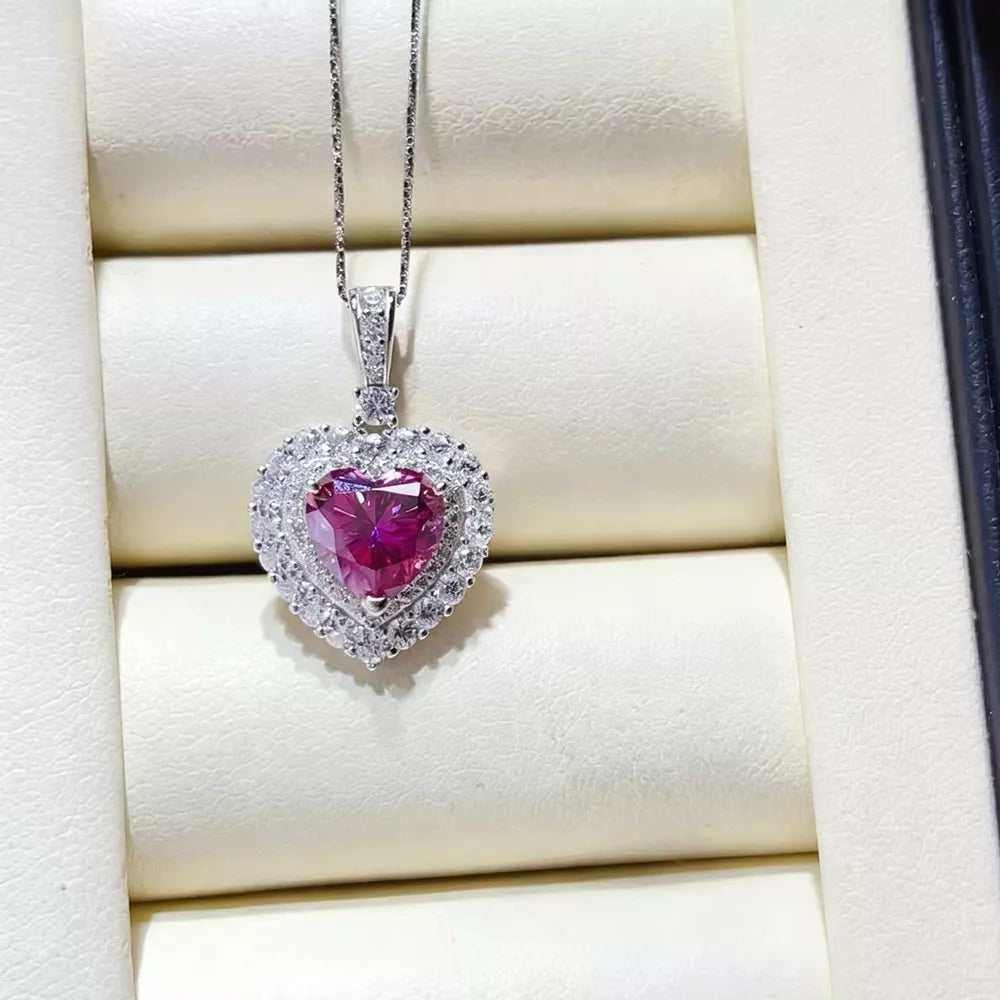 1 Carat 925 Sterling Silver Moissanite Necklace, back view