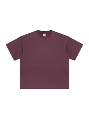 Oversized washed cotton tee in Rust, relaxed fit, crewneck, short sleeves