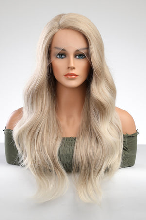 Blonde lace front wig with beachy waves and a comfortable cap