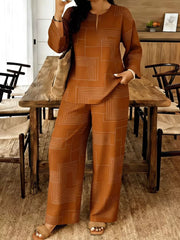 Geometric Print Relaxed Two-piece Ensemble