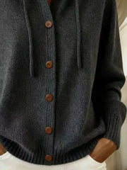 Hooded Button-up Cardigan in Pink, view 18