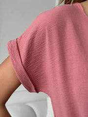 Casual Drawstring Waist Midi Dress in Deep Rose, product detail