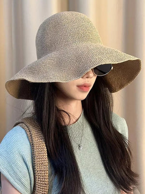 Wide Brim Cotton Sun Hat, back view