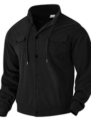 Casual Corduroy Jacket With Flap Pockets