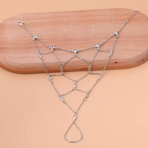 Elegant 18k Gold-plated Chain Bracelet With Rhinestones in Gold, product detail