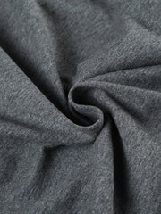 Ruched bodycon mini dress in dark grey knit fabric with adjustable drawstring detail.
