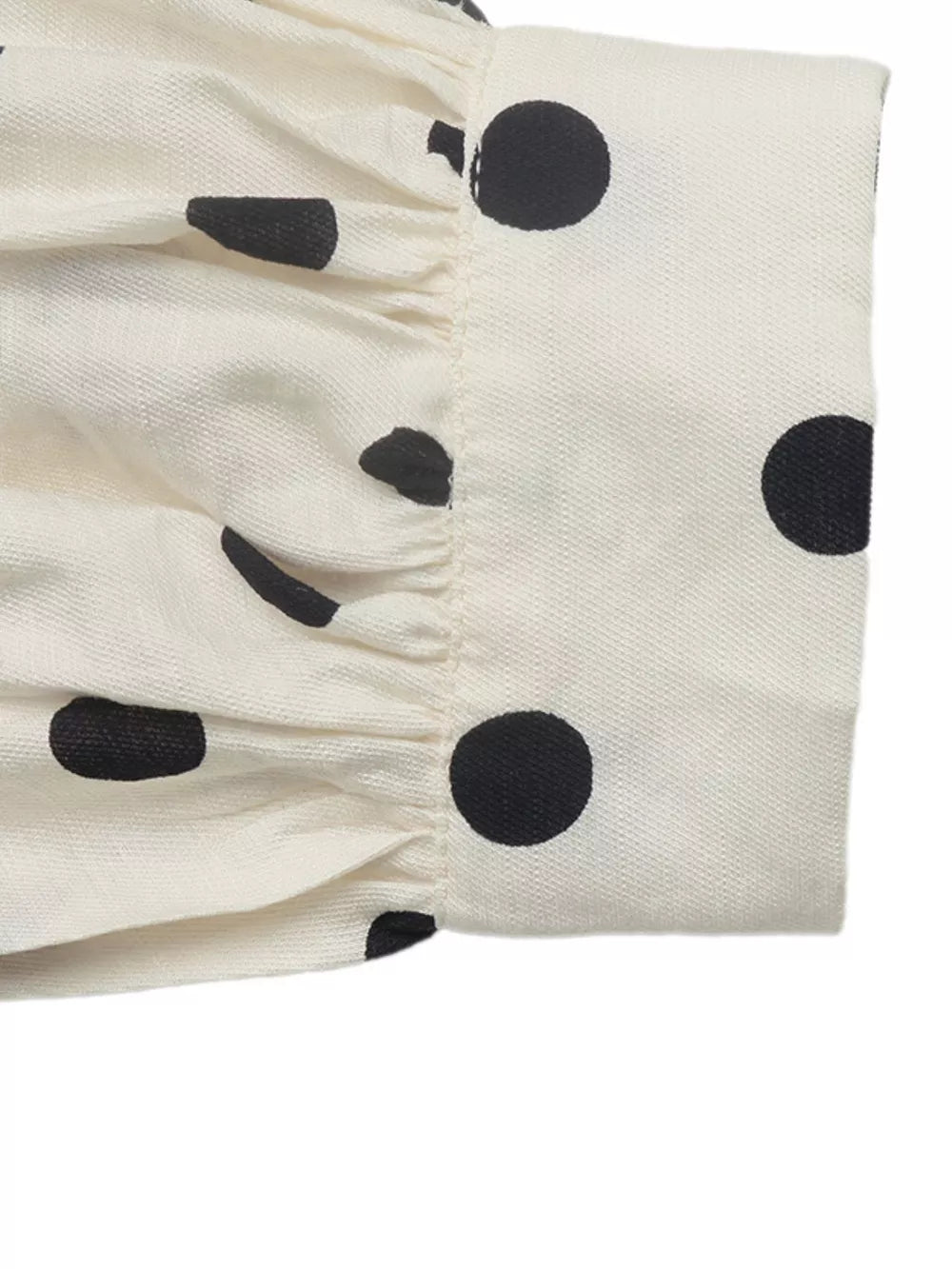 Polka Dot Button-up Shirt in Beige, editorial view