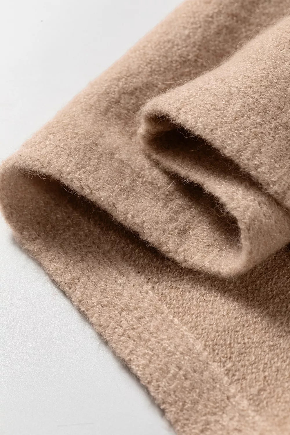 Ribbed Trim Mock Neck Short Sleeve Sweater, product detail