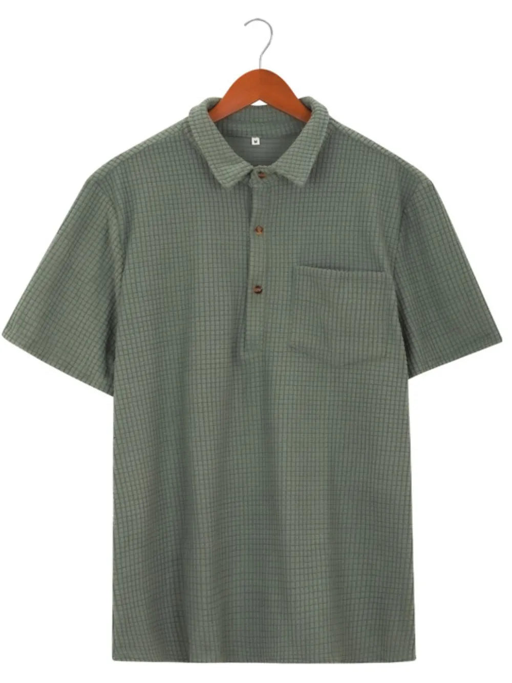 Men's Plus Size Short Sleeve Polo Shirt, alternate angle