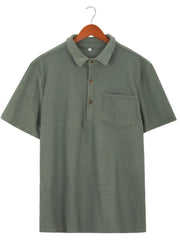 Men's Plus Size Short Sleeve Polo Shirt, alternate angle