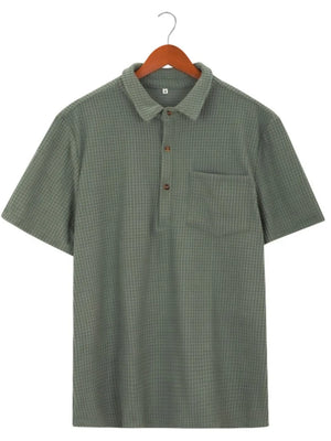 Men's Plus Size Short Sleeve Polo Shirt, alternate angle