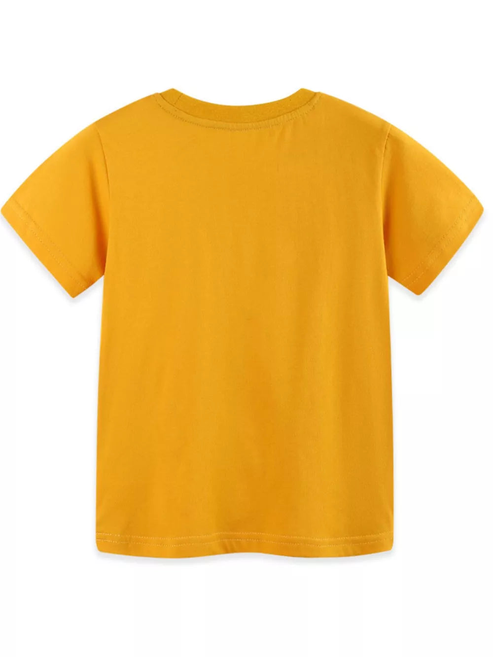 Toddler yellow cotton t-shirt with short sleeves and crew neck