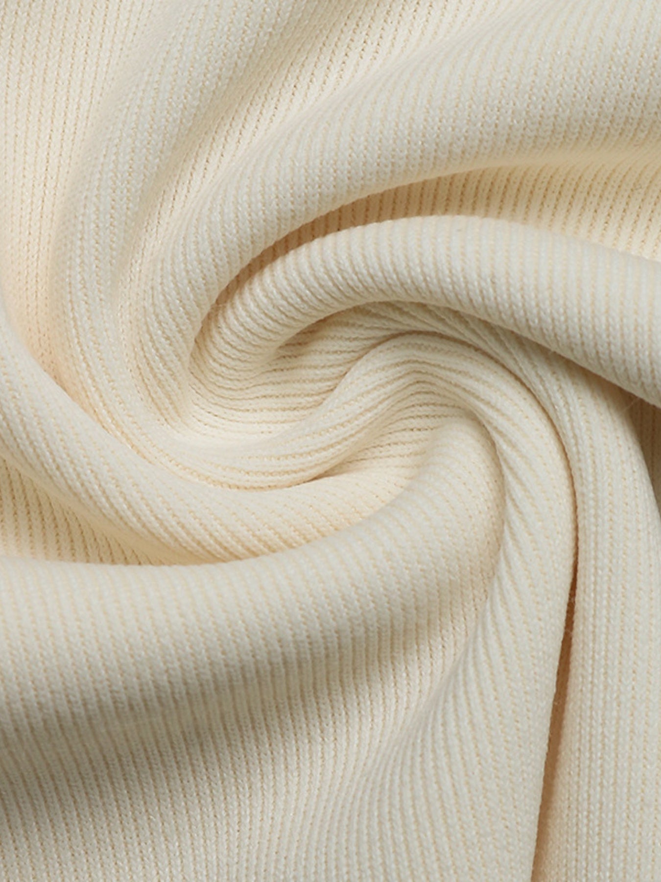 Cream ribbed knit fabric bodysuit detail