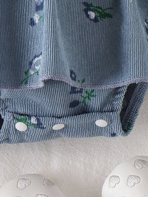 Children's Ribbed Knit Dress Set in Blue, view 11